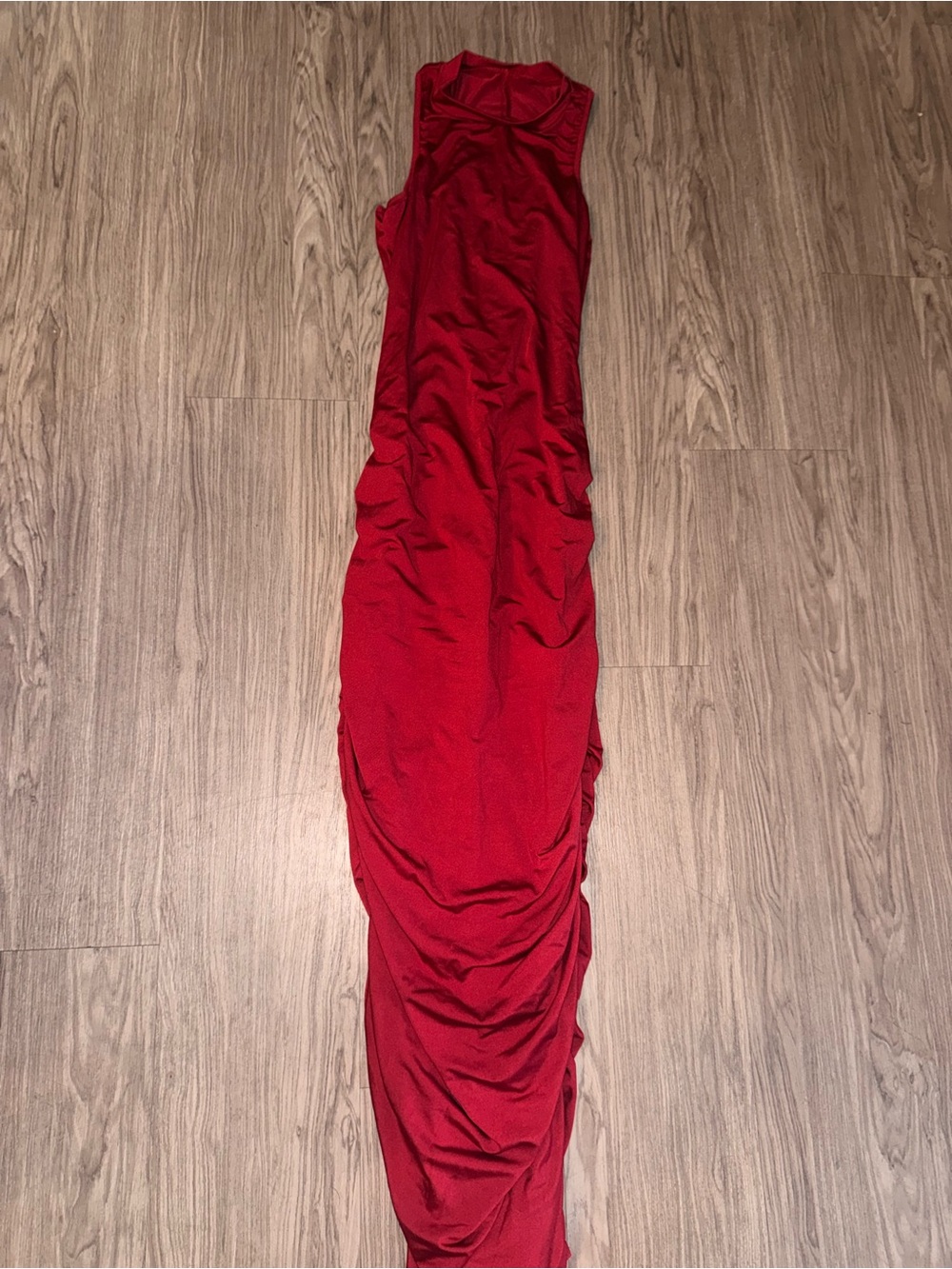 Sleek Sleeveless Red Maxi Dress